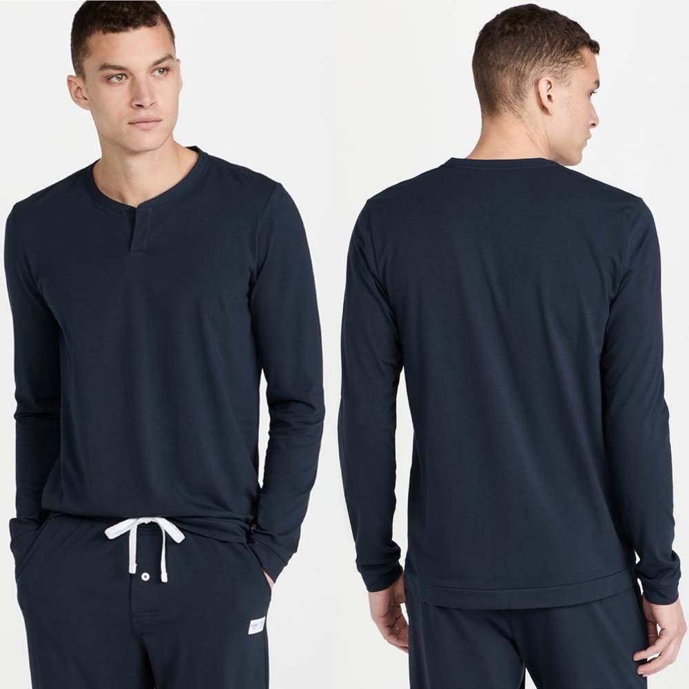 Rhone Everyday Essential Lounge Henley Shirt Navy Blue Mens Size Small Shopbop S